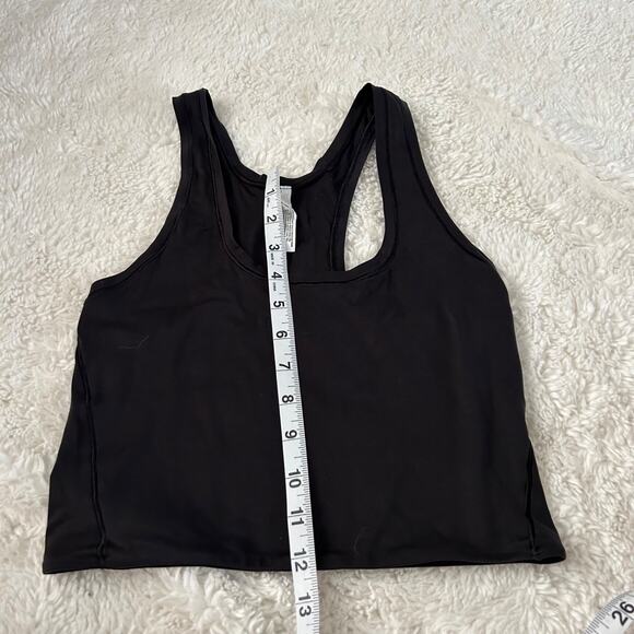 Lululemon Womens Wundermost Ultra-Soft Nulu ScoopNeck Cropped Tank Sz M in Black - Picture 4 of 5